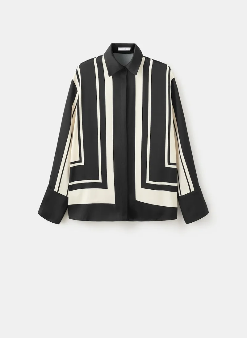 مانجو Satin print blouse